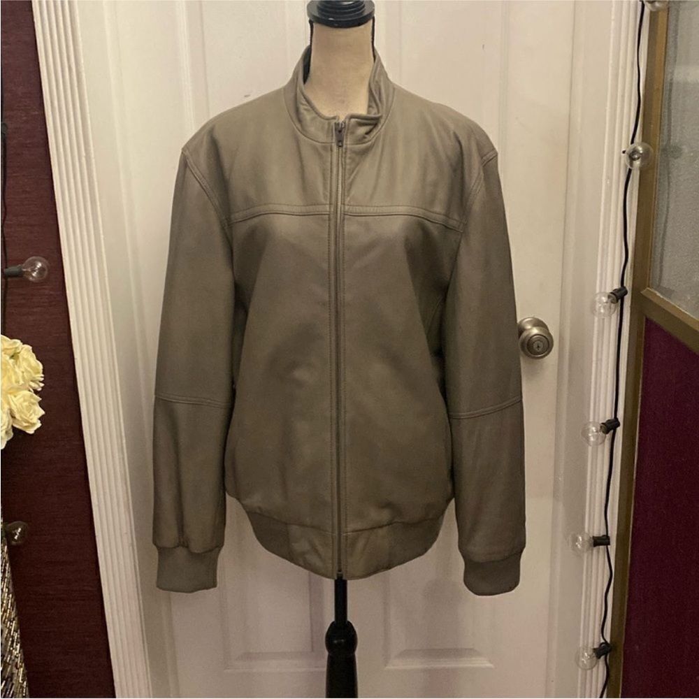 Murano Men's gray genuine Leather Jacket, XL